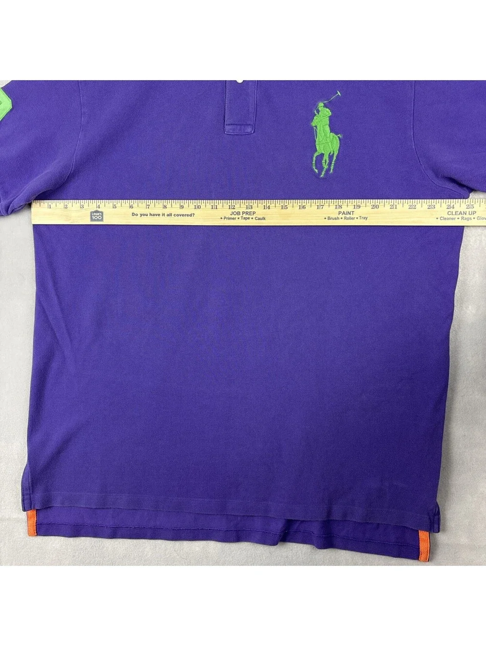 Polo Ralph Lauren Big Pony Polo Shirt Mens XL Purple Green 3 Patch Preppy Casual